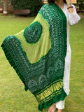 Emerald Green Bandhani Gajji Silk Dupatta