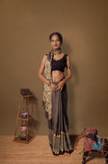 Espresso Brown Ajrakh Modal Silk Saree