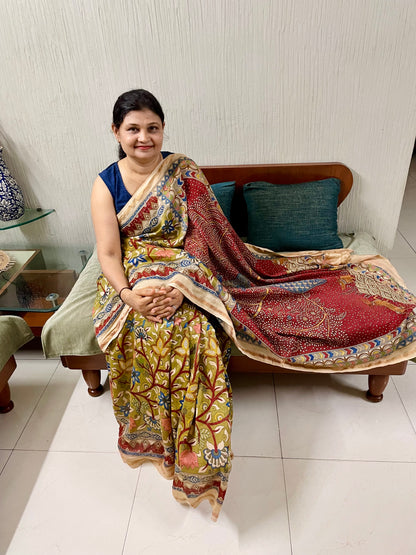 HANDPAINTED MATA NI PACHEDI SAREE