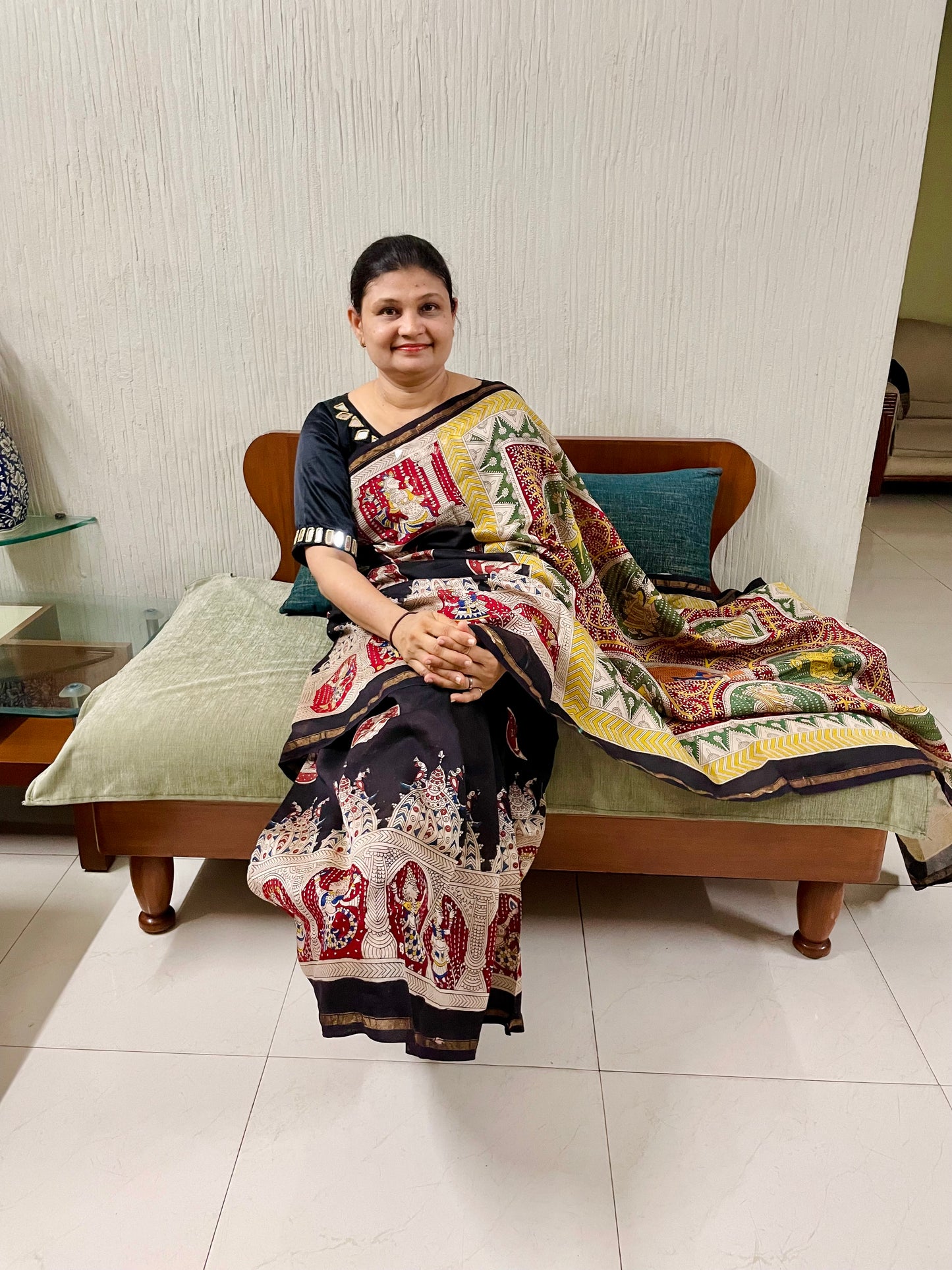 HANDPAINTED MATA NI PACHEDI SAREE