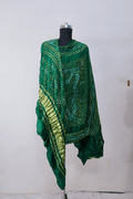 Forest Green Bandhani Gajji Silk Dupatta