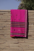 Fuchsia Pink Handwoven Woolen Shawl