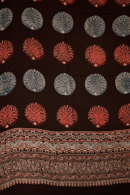 Handcrafted black Ajrakh dupatta made from premium modal silk fabric