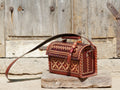 Leather Hut Bag with Thread Work