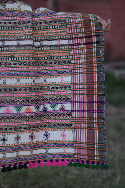 Classic handwoven multicolour woolen shawl designed for warmth, comfort, and versatile styling