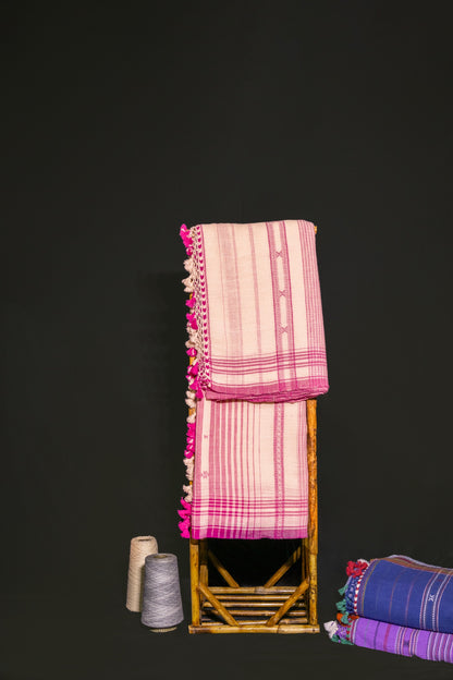 Handcrafted petal Kala Cotton saree adorned with authentic Bhujodi weaving and heritage-inspired motifs