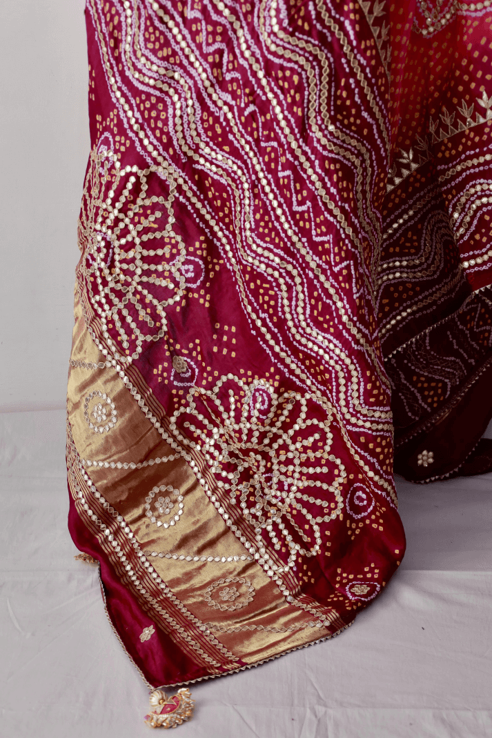 Bandhani Dupatta with Gotapatti Handwork