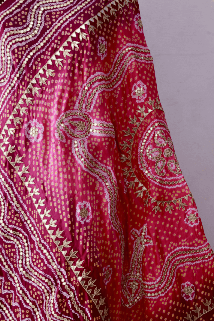 Bandhani Dupatta with Gotapatti Handwork