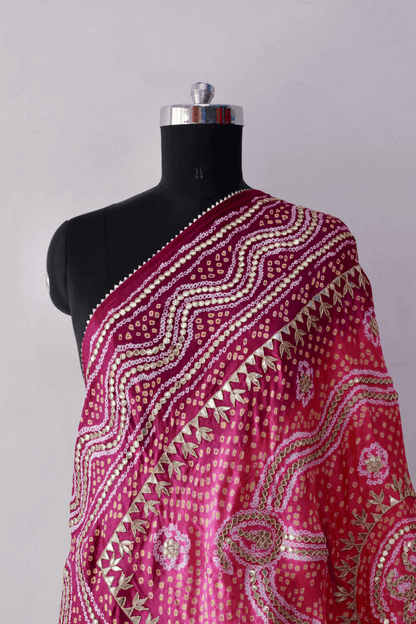 Bandhani Dupatta with Gotapatti Handwork