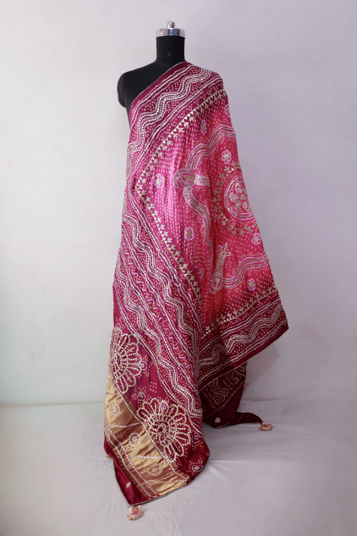 Bandhani Dupatta with Gotapatti Handwork