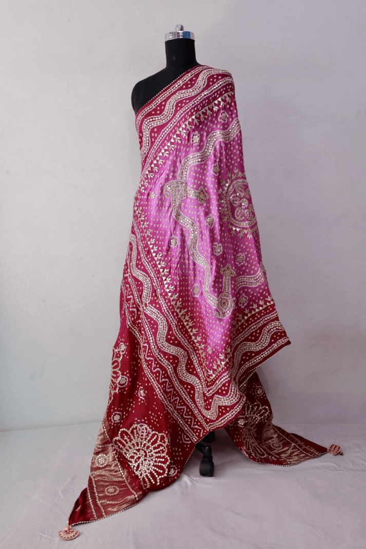 Bandhani Dupatta with Gotapatti Handwork