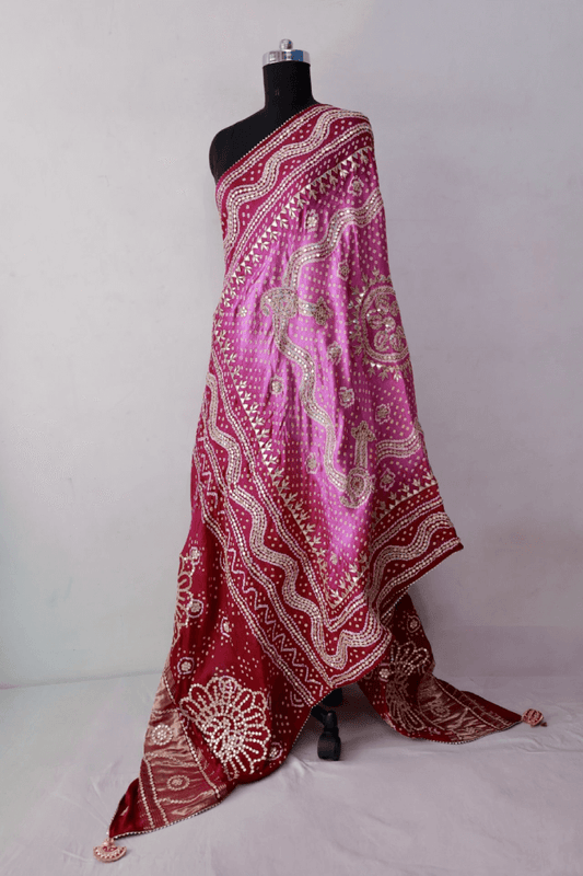 Bandhani Dupatta with Gotapatti Handwork