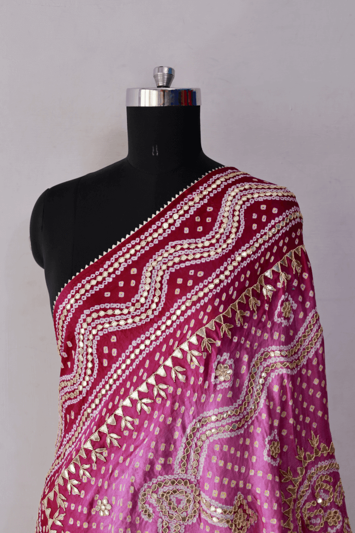 Bandhani Dupatta with Gotapatti Handwork