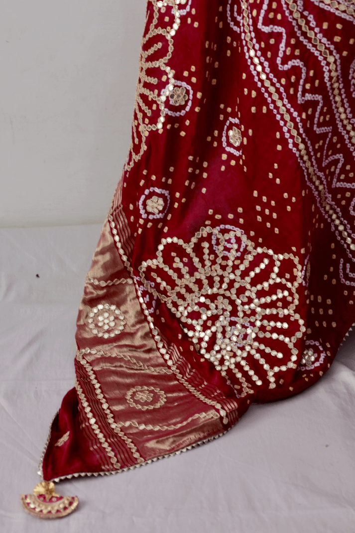 Bandhani Dupatta with Gotapatti Handwork