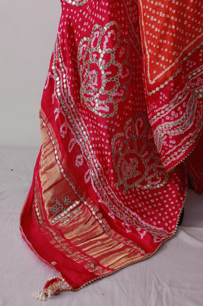 Bandhani Dupatta with Gotapatti Handwork