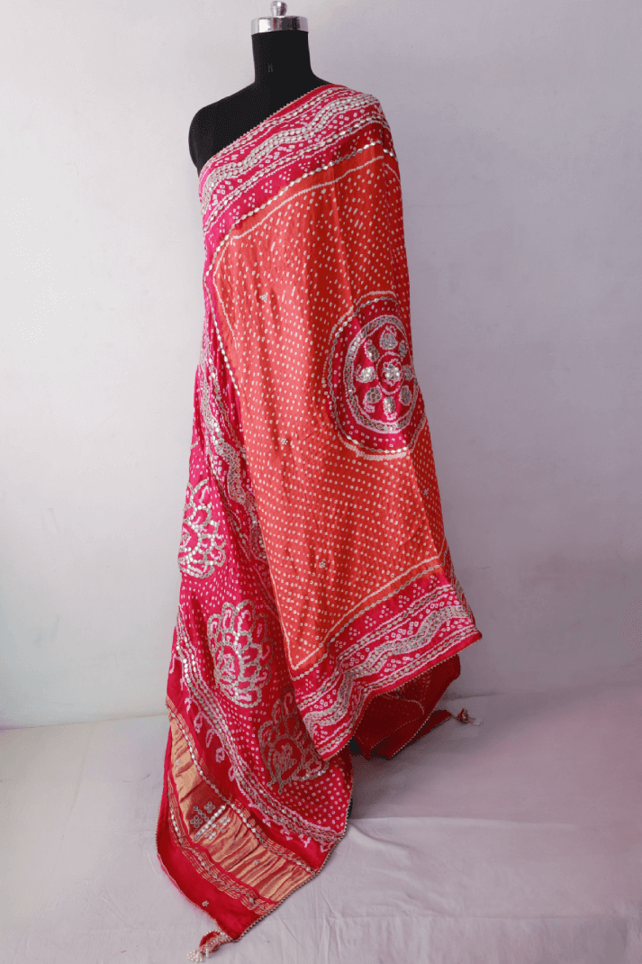 Bandhani Dupatta with Gotapatti Handwork