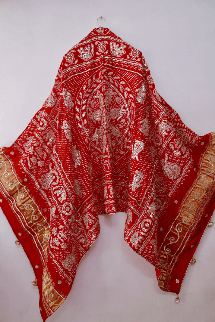 Bandhani Dupatta with Gotapatti Handwork