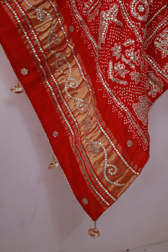 Bandhani Dupatta with Gotapatti Handwork