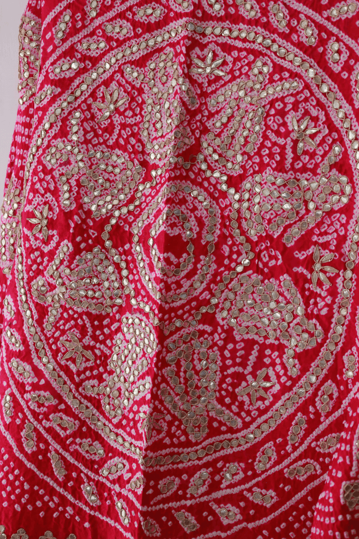 Bandhani Dupatta with Gotapatti Handwork