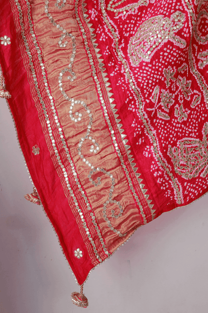 Bandhani Dupatta with Gotapatti Handwork