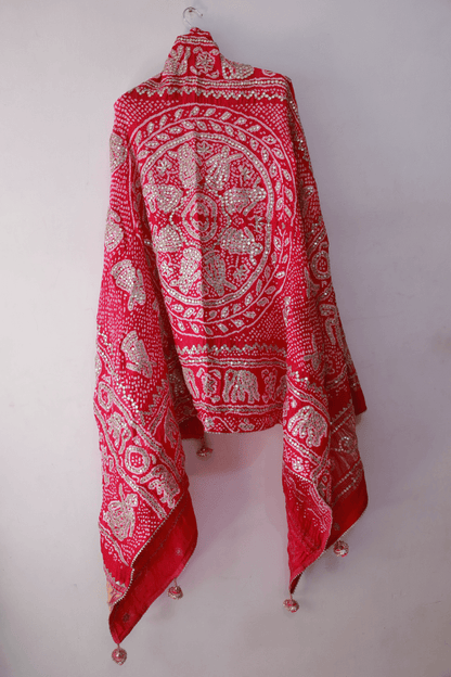 Bandhani Dupatta with Gotapatti Handwork