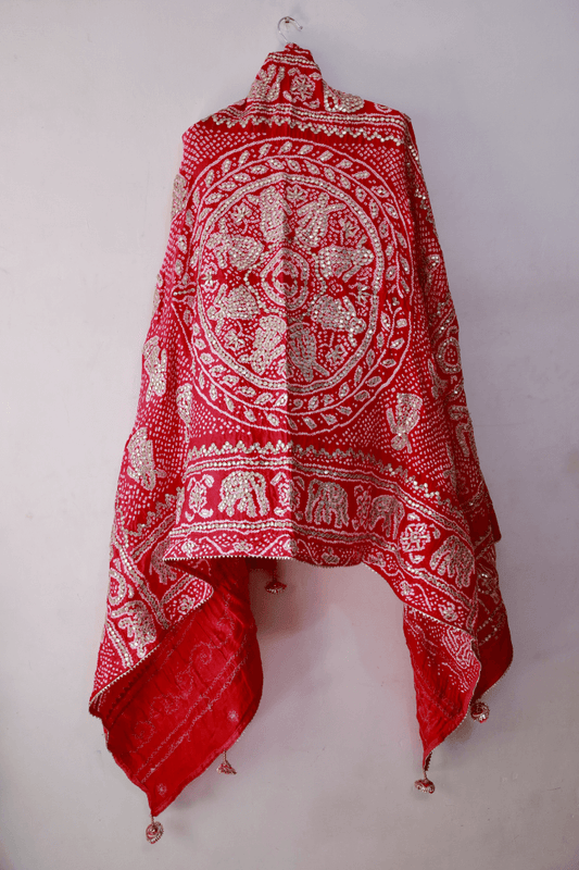 Bandhani Dupatta with Gotapatti Handwork