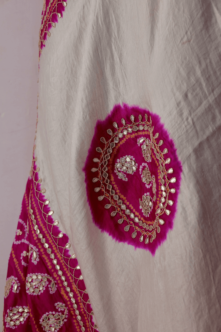 Bandhani Dupatta with Gotapatti Handwork