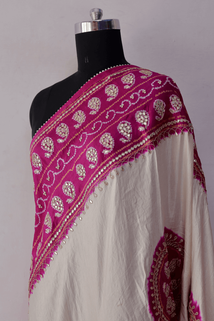 Bandhani Dupatta with Gotapatti Handwork