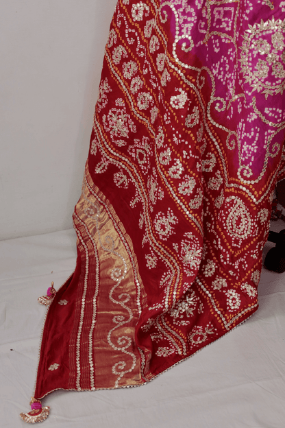 Bandhani Dupatta with Gotapatti Handwork