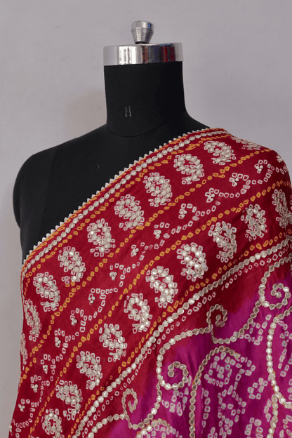 Bandhani Dupatta with Gotapatti Handwork