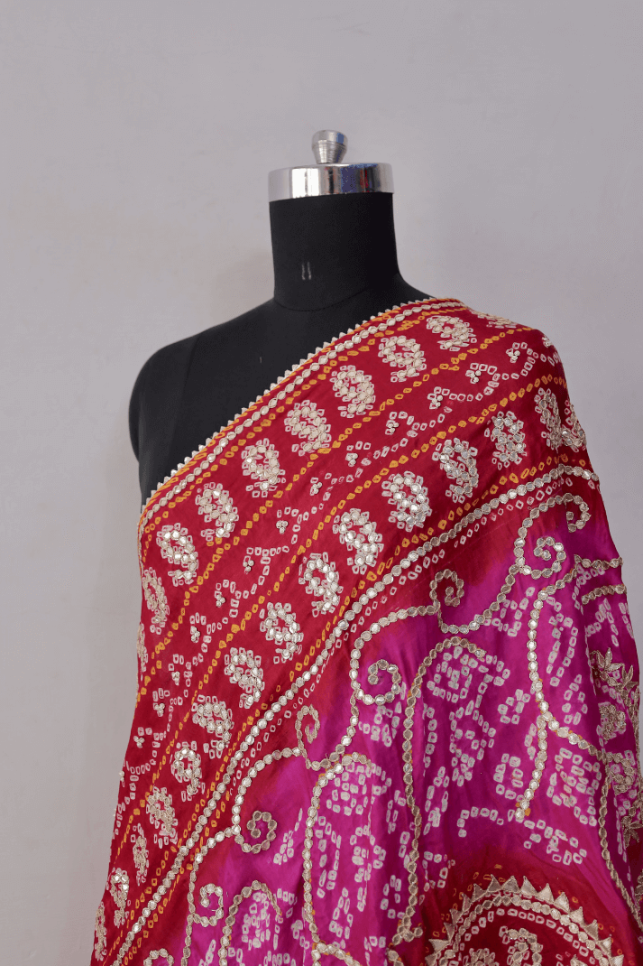 Bandhani Dupatta with Gotapatti Handwork