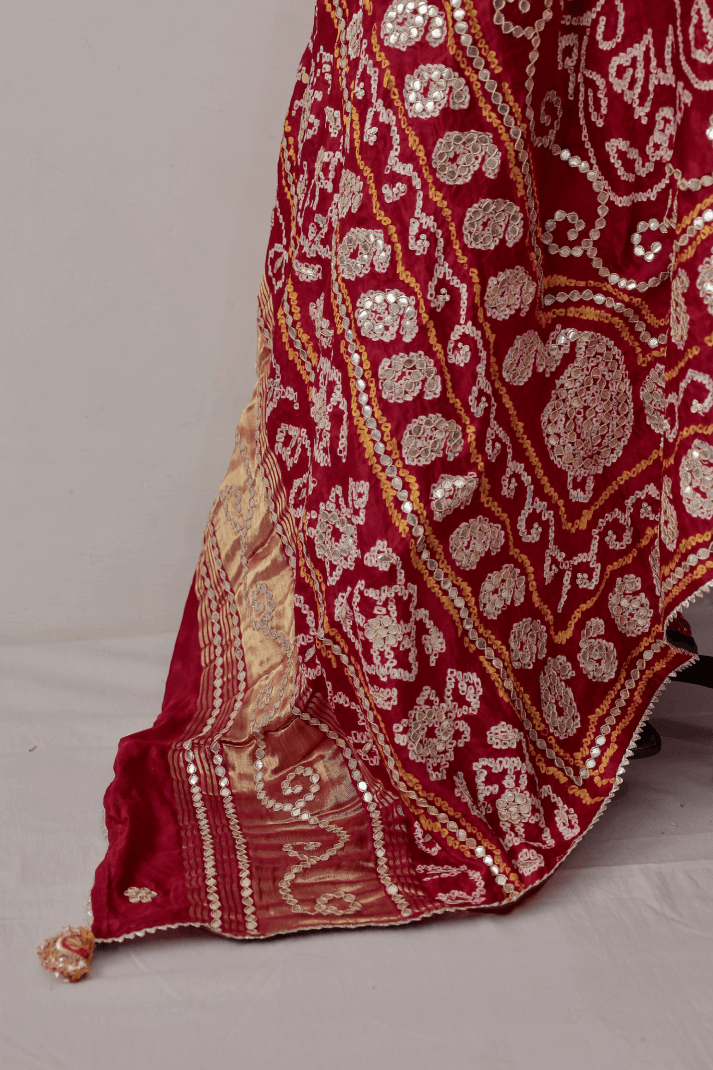 Bandhani Dupatta with Gotapatti Handwork