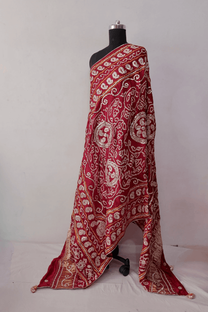 Bandhani Dupatta with Gotapatti Handwork