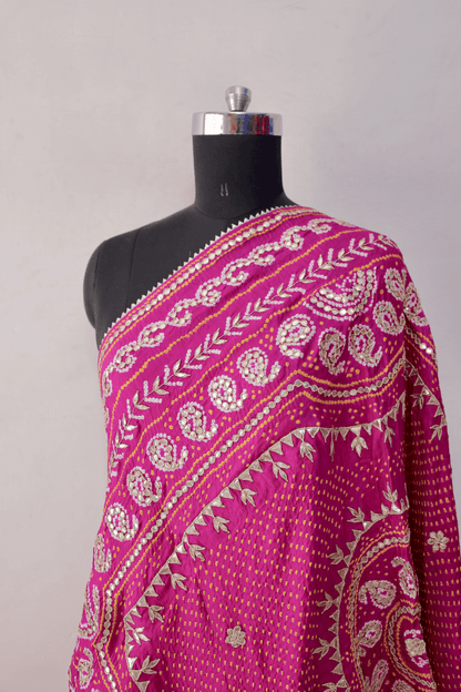 Bandhani Dupatta with Gotapatti Handwork