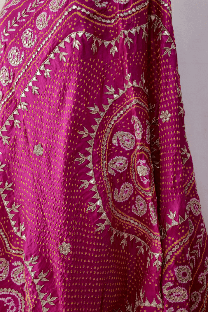 Bandhani Dupatta with Gotapatti Handwork