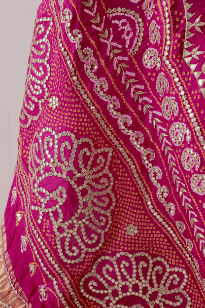 Bandhani Dupatta with Gotapatti Handwork