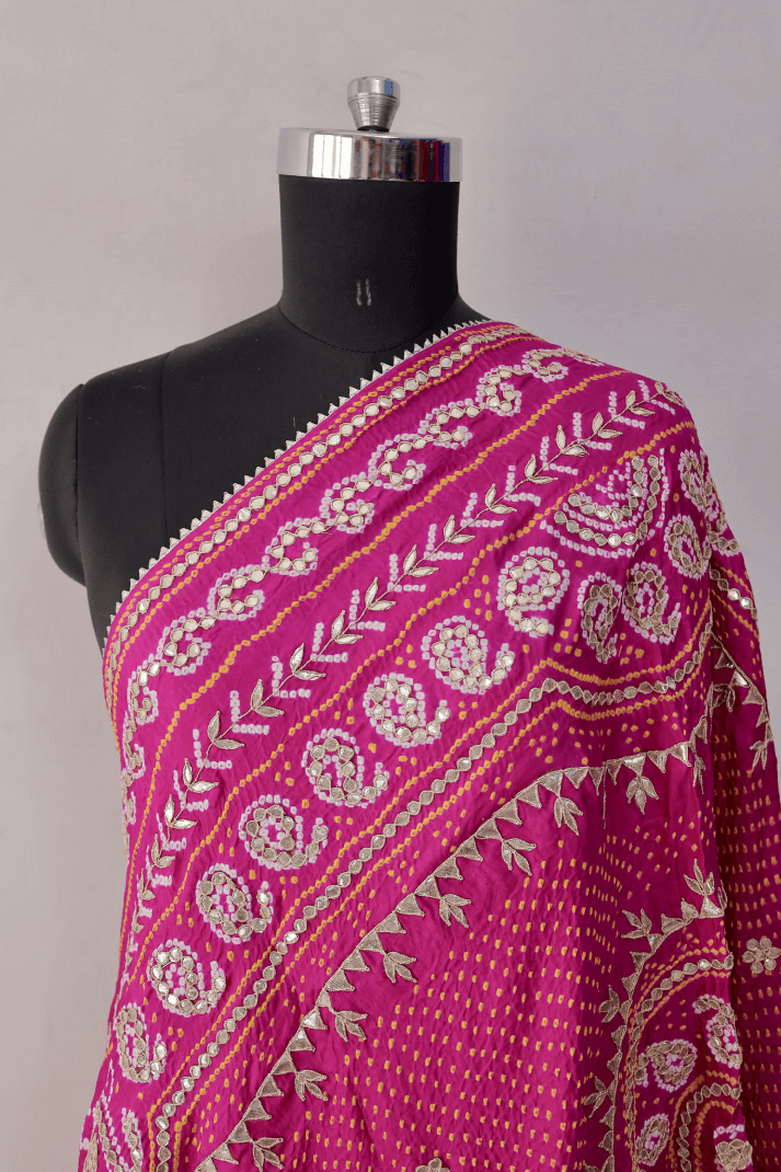 Bandhani Dupatta with Gotapatti Handwork