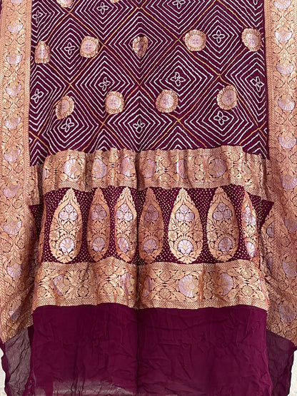 BANDHANI GEORGETTE DUPATTA WITH ZARI WORK