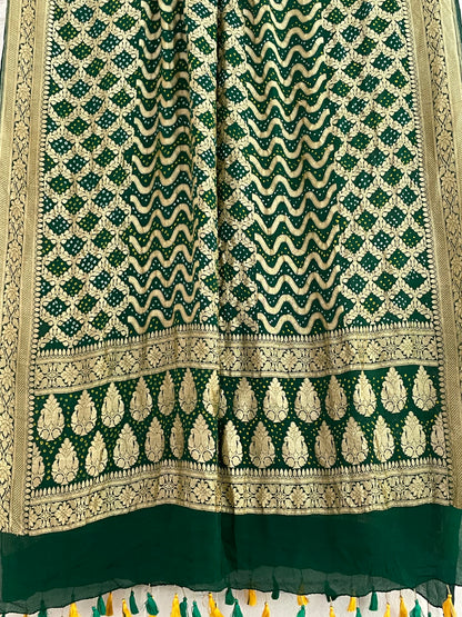 BANDHANI GEORGETTE DUPATTA WITH ZARI WORK
