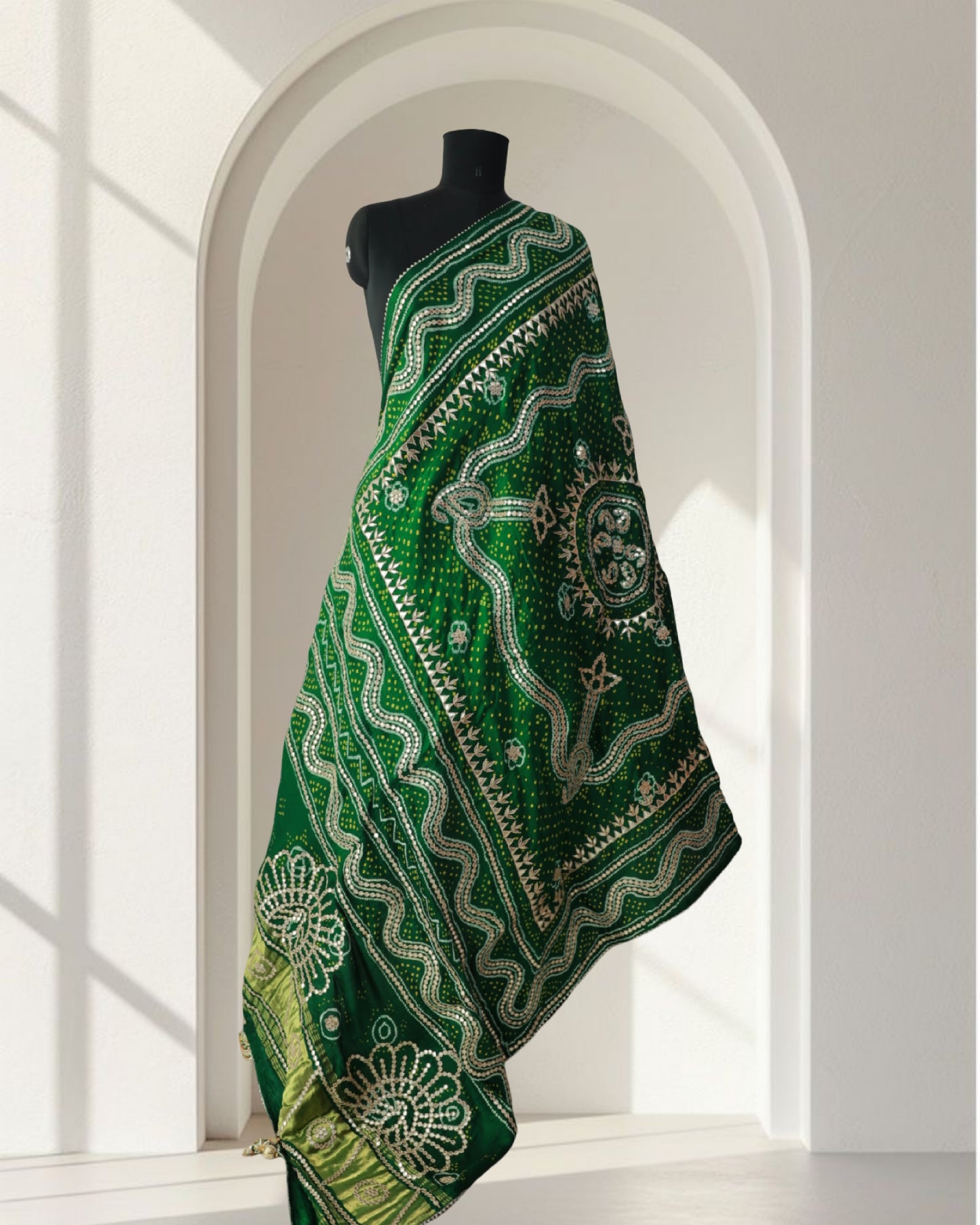 Bandhani Dupatta with Gotapatti Handwork