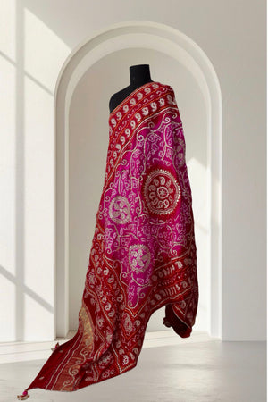 Bandhani Dupatta with Gotapatti Handwork
