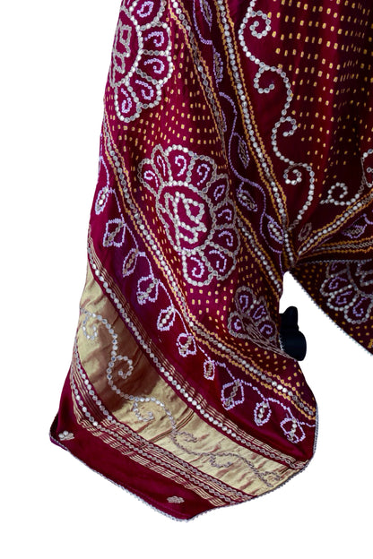 Bandhani Dupatta with Gotapatti Handwork
