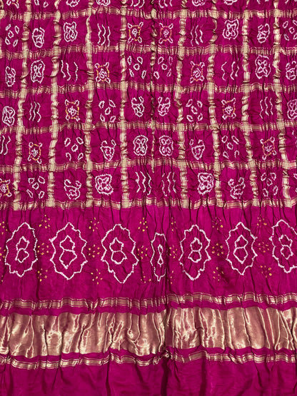 BANDHANI GHARCHOLA DUPATTA WITH ZARI WORK