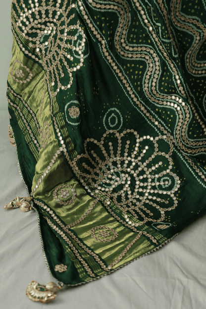 Bandhani Dupatta with Gotapatti Handwork