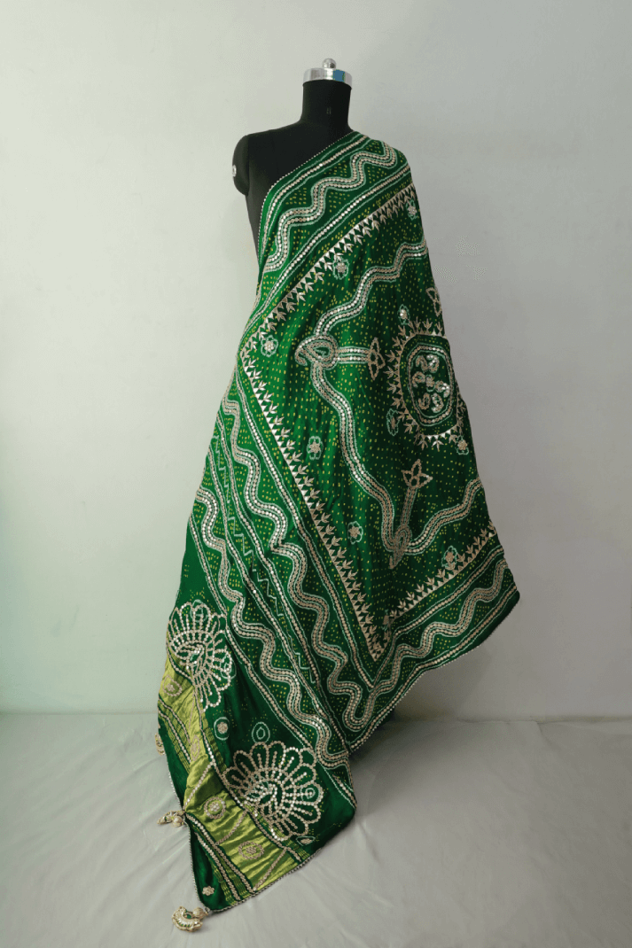 Bandhani Dupatta with Gotapatti Handwork