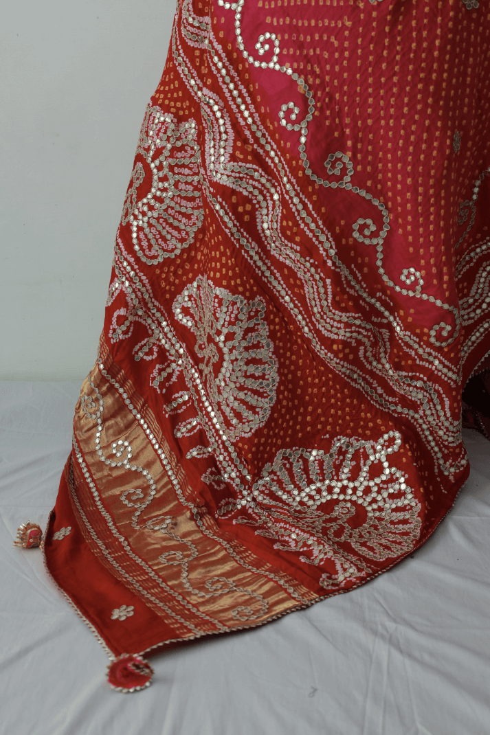 Bandhani Dupatta with Gotapatti Handwork