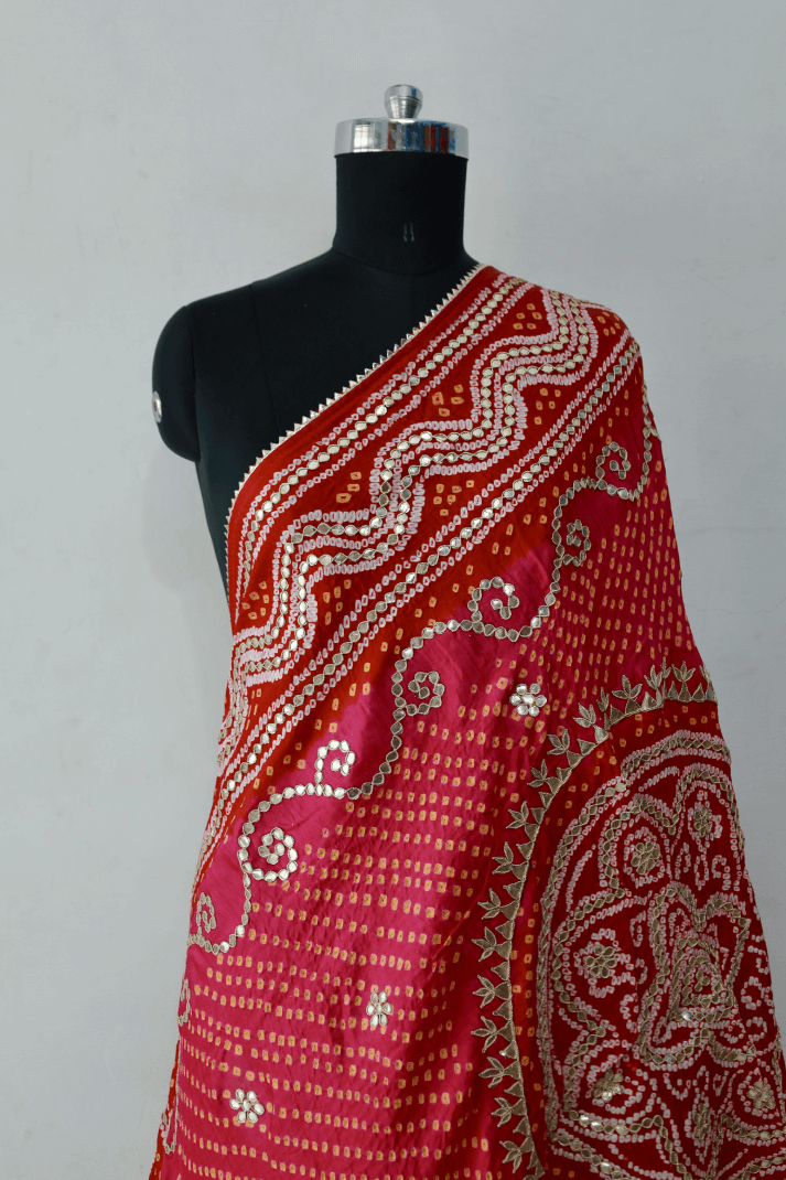 Bandhani Dupatta with Gotapatti Handwork