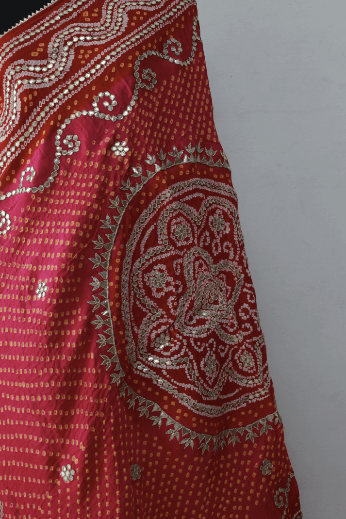 Bandhani Dupatta with Gotapatti Handwork