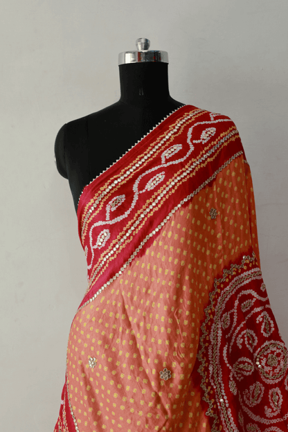 Bandhani Dupatta with Gotapatti Handwork