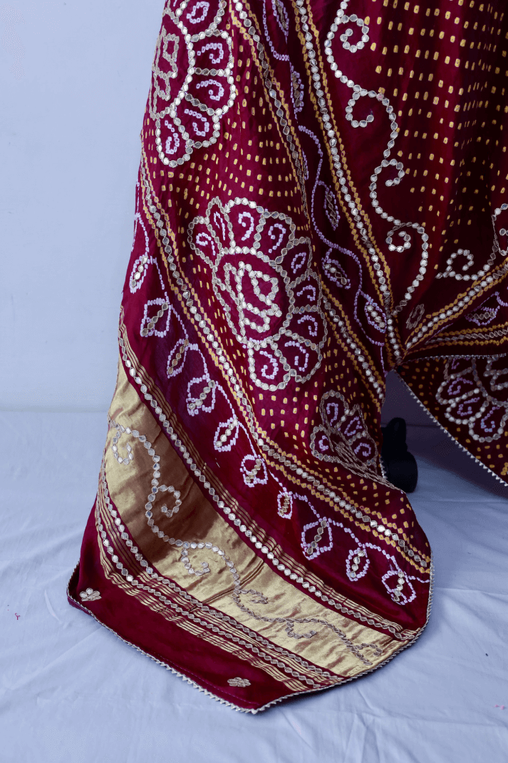 Bandhani Dupatta with Gotapatti Handwork